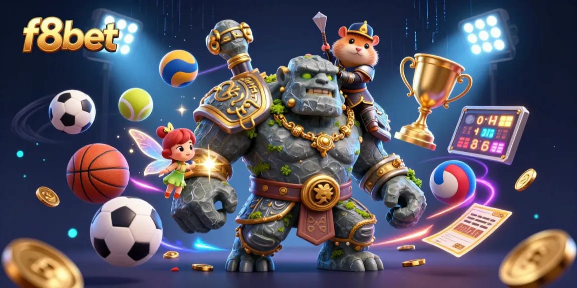 Experience thrilling gameplay with f8bet in this vibrant, dynamic 3D casino scene filled with action and excitement.