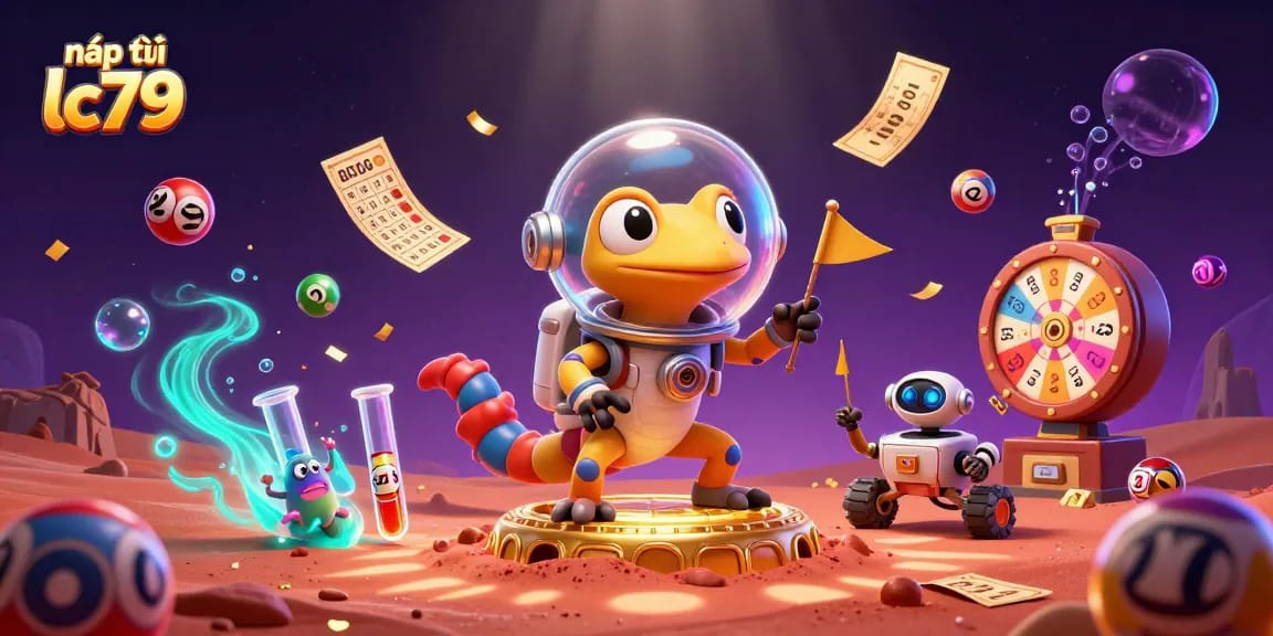 Nạp tiền lc79 trong không gian, gecko và rover khám phá casino vàng.