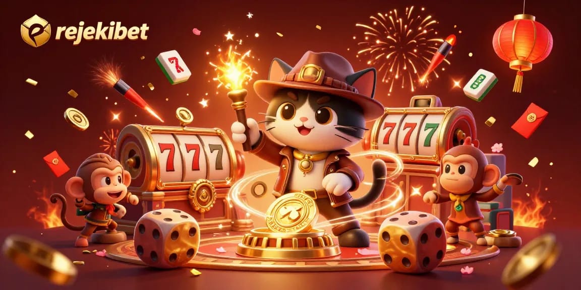 Experience thrilling gameplay with rejekibet's dynamic slots and jackpot features in a vibrant casino scene.