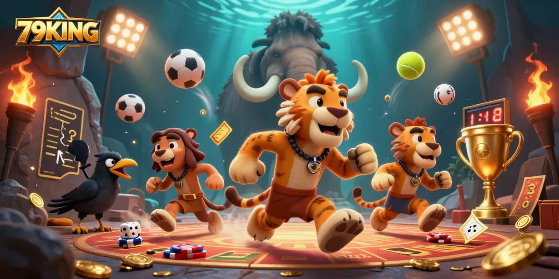 Engage with 79KING in an exciting prehistoric casino adventure featuring unique characters and game elements.