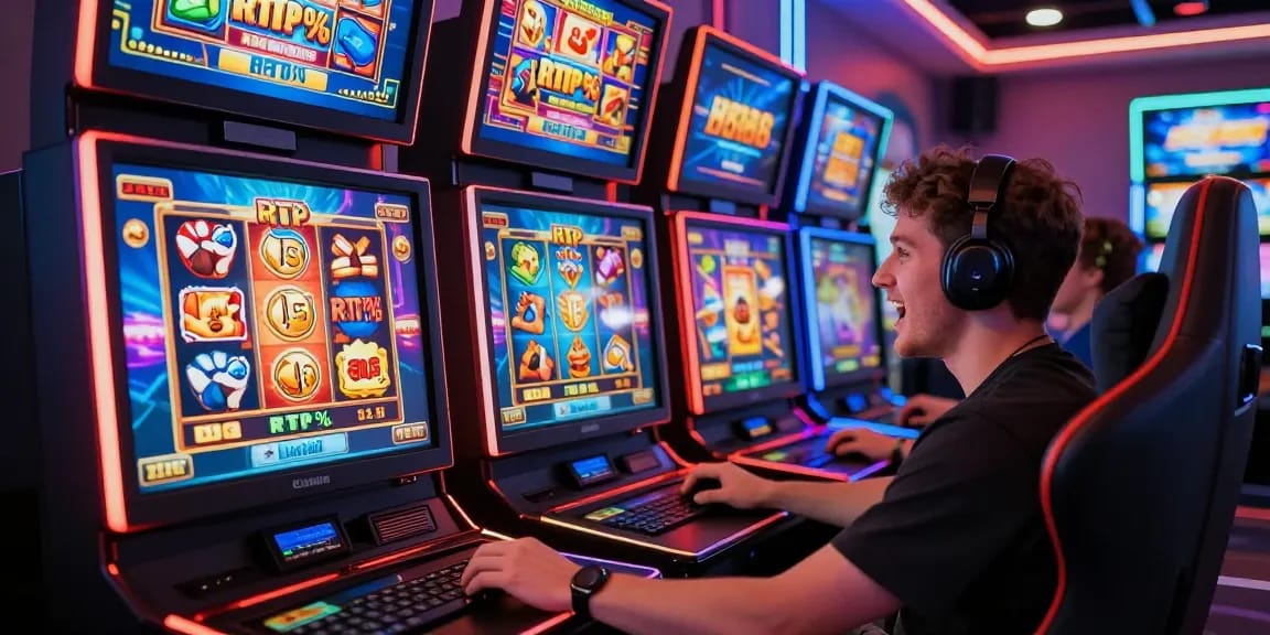 Permainan slot88 online dengan antarmuka cerah dan gamer bersemangat.