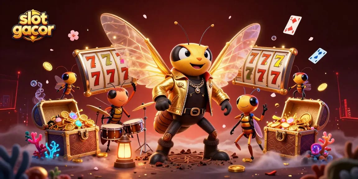 Experience the thrill of slot gacor with vibrant characters, rewards, and dynamic game elements in a 3D illustration.