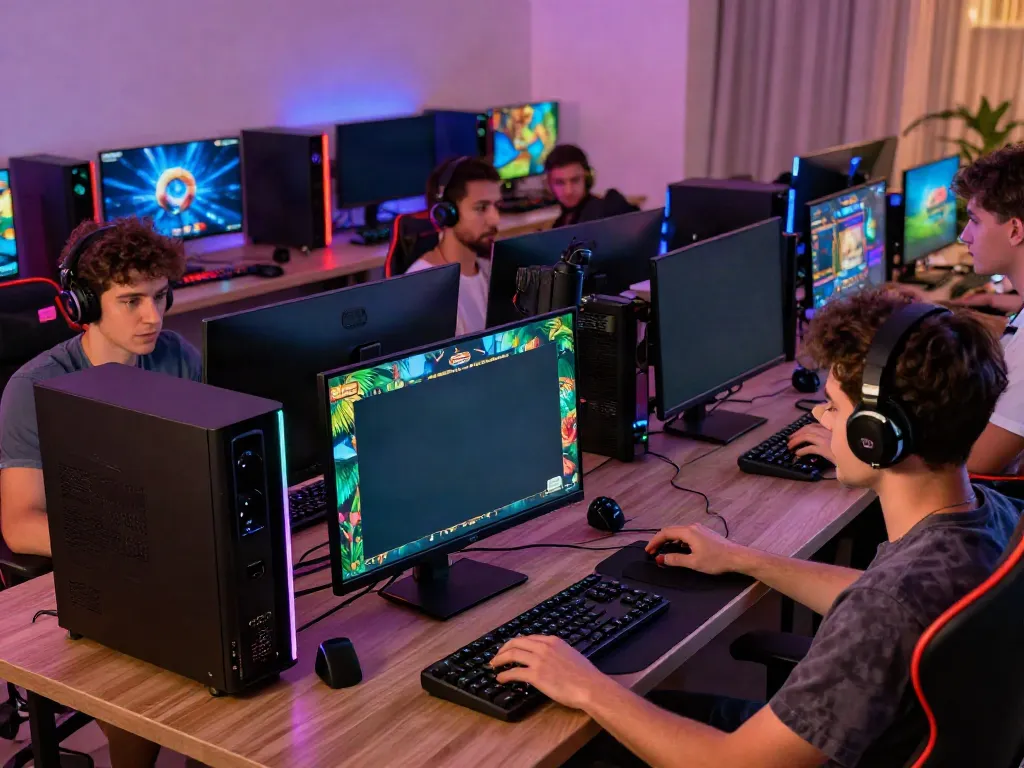 Players enjoying the qqmacan online gaming experience with vibrant graphics and advanced technology.