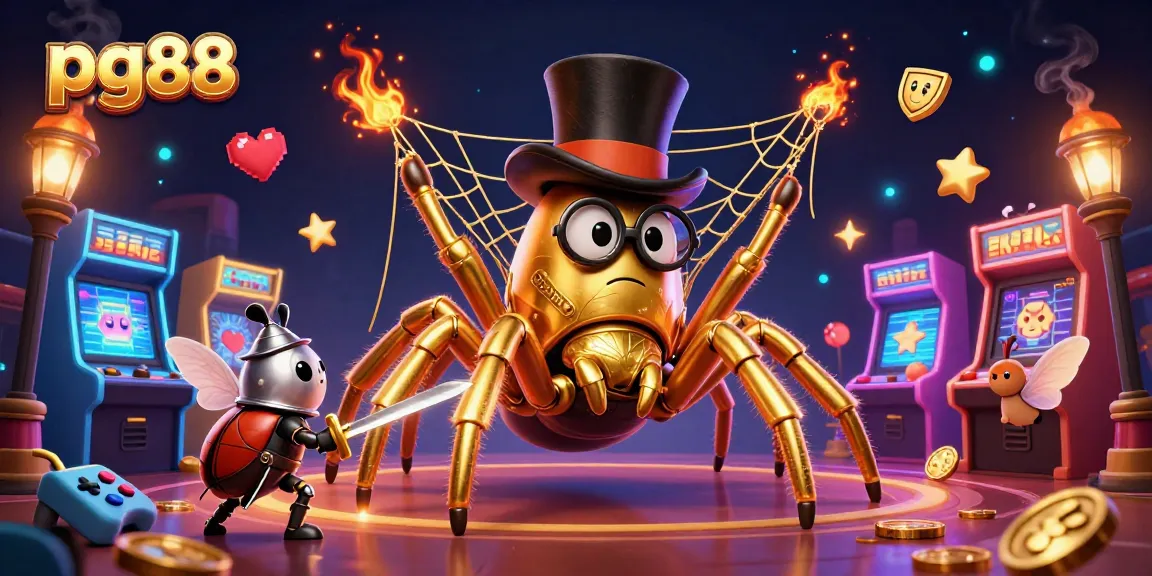 Engage with pg88’s thrilling gaming experiences through a vibrant 3D illustration of characters amidst a casino
