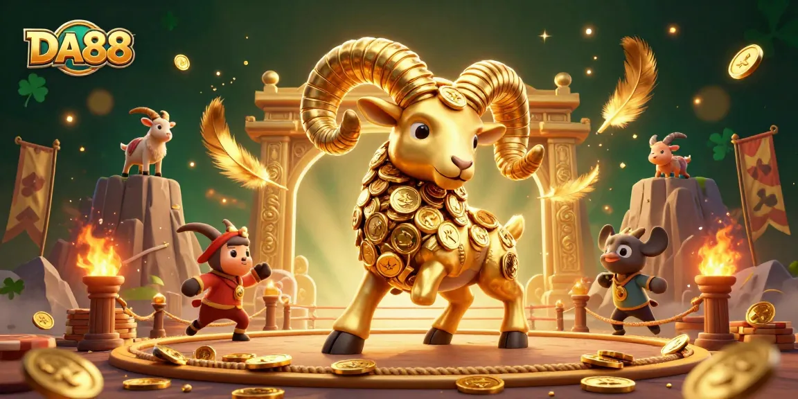 Engage with DA88 to experience thrilling action with a massive golden ram charging through a spectacular casino scene.