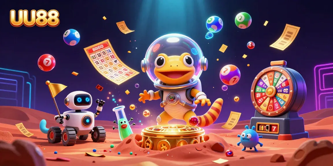 Experience the excitement with UU88 and vibrant slot games in a whimsical cosmic setting.
