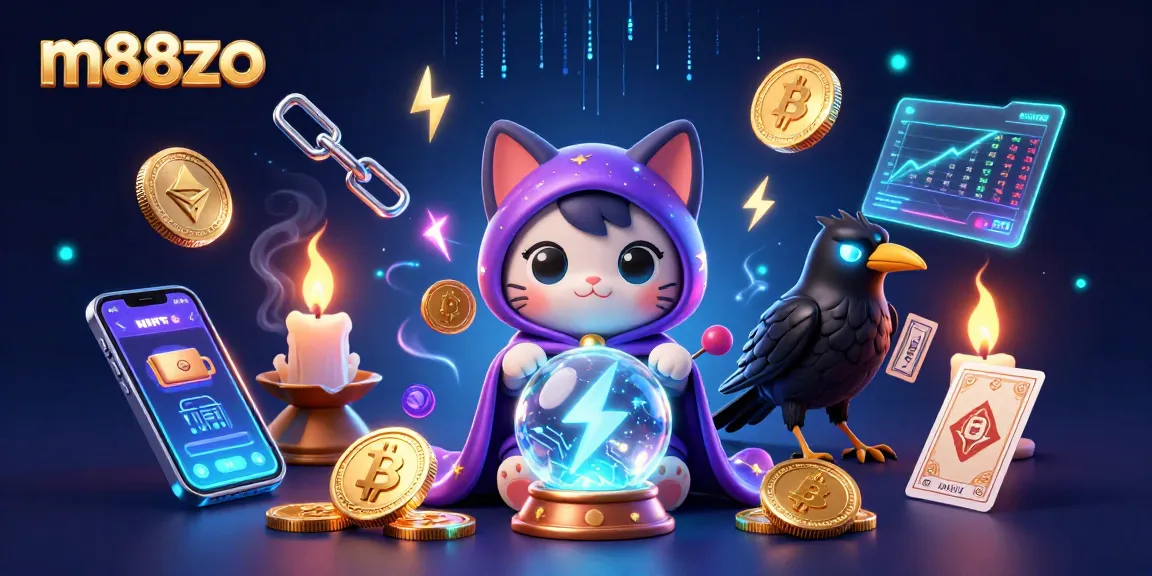 Engage with m88zo's interactive casino experience featuring mystical elements and crypto coins.