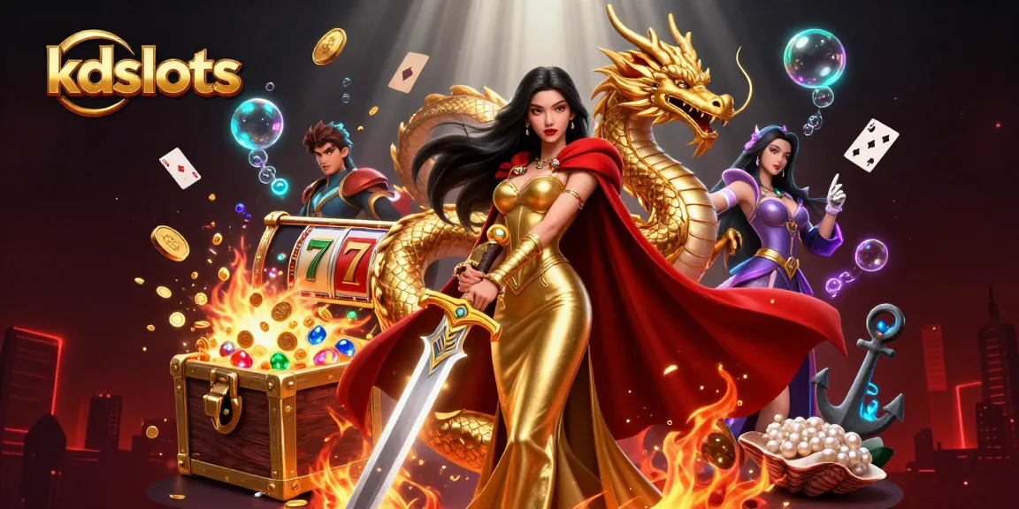 Engage in thrilling gameplay at kdslots with slot reels, gold coins, and adventure elements!