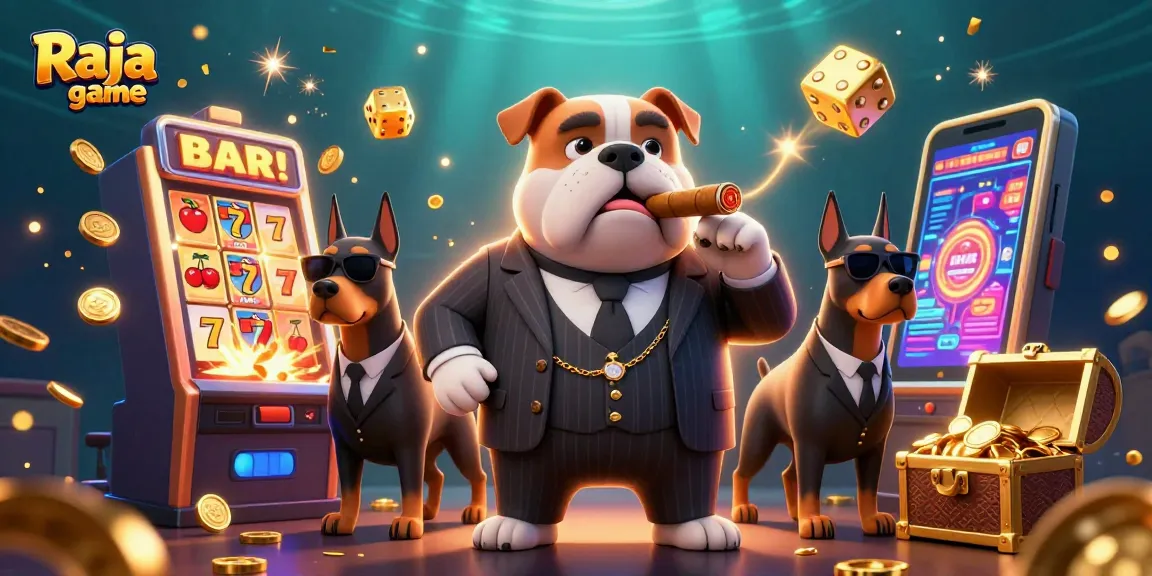 Join the Raja game experience with an energetic casino scene featuring the iconic bulldog boss.
