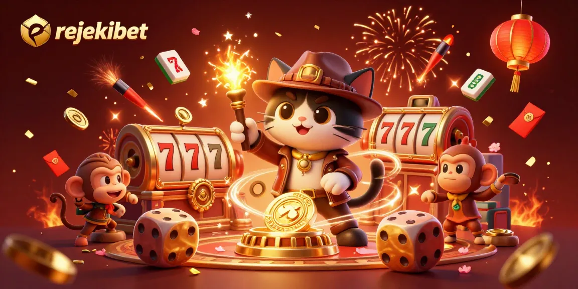 Experience thrilling gameplay with rejekibet's dynamic slots and jackpot features in a vibrant casino scene.