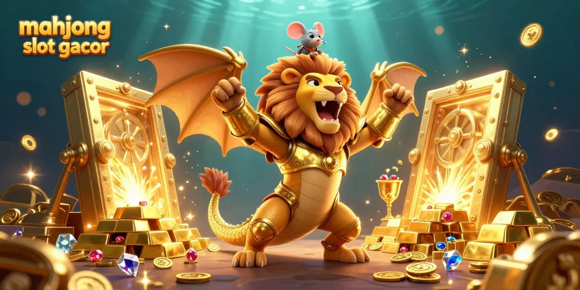 Experience mahjong slot gacor with this vibrant 3D illustration of an adventurous chimera and its brave mouse rider.