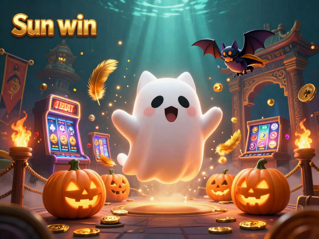 Engage in thrilling action at Sun win casino, where a ghost cat and bat elevate the gaming experience.