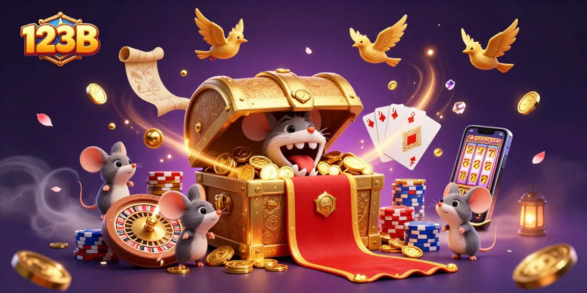 Engage with 123B's thrilling casino scene featuring a treasure chest and vibrant gaming elements.