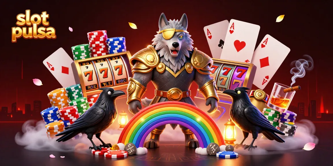 Engage with slot pulsa action in a vibrant 3D casino scene filled with luxury and excitement.