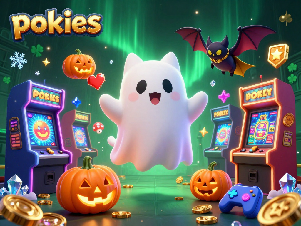 Experience thrilling pokies action with a ghost cat and vampire bat in a haunted casino.