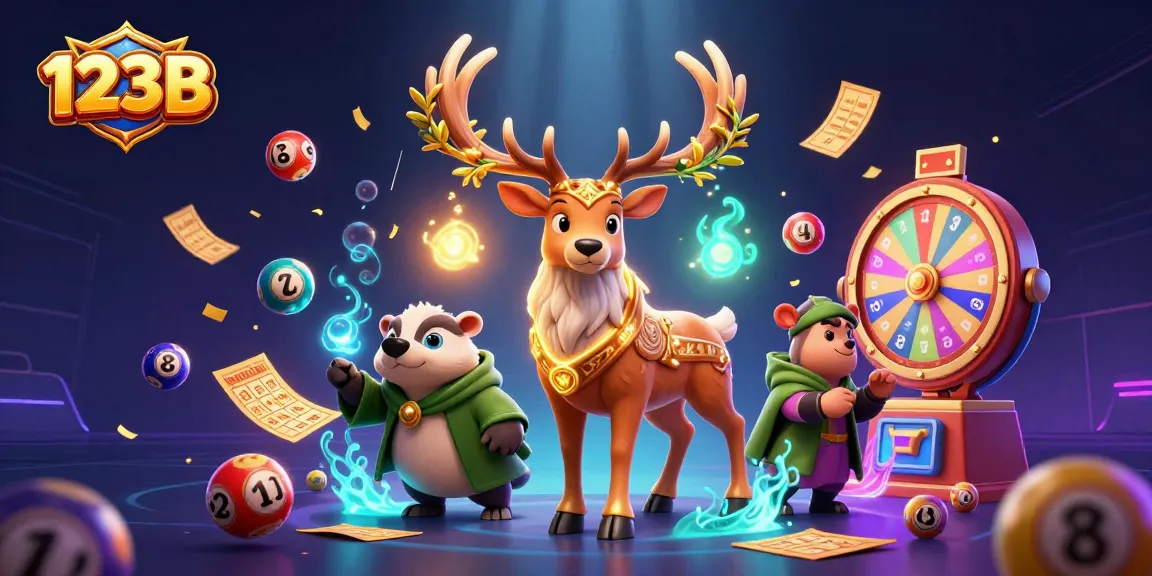 Explore 123B's magical gaming world with glowing characters and exciting lottery elements.