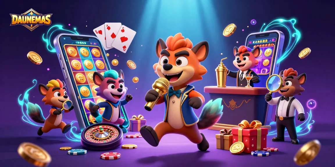 Get ready to laugh and win big with DAUNEMAS at a lively casino club featuring hyenas!