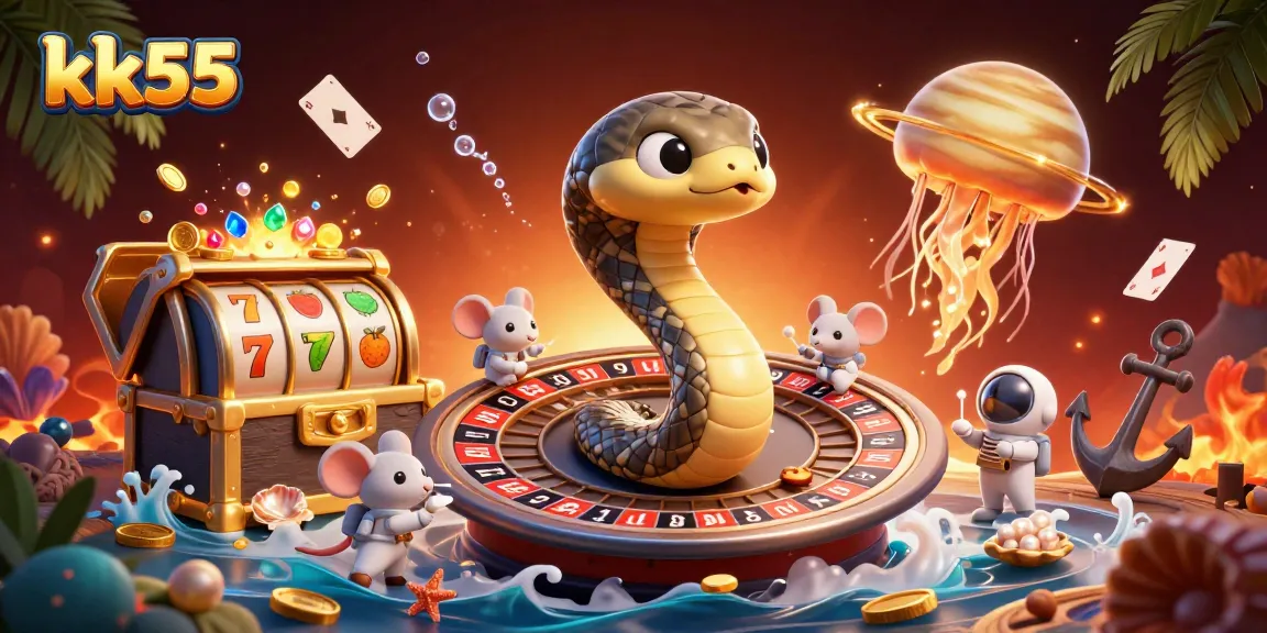 Bet on the magical rings of kk55 with playful astronaut mice and a golden jellyfish dealer.
