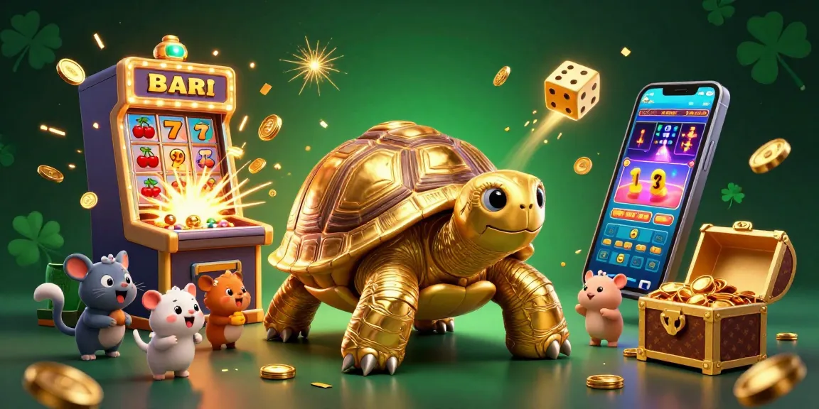 Join the Slot 1000 excitement as the golden tortoise offers thrilling gameplay amidst a vibrant casino atmosphere.
