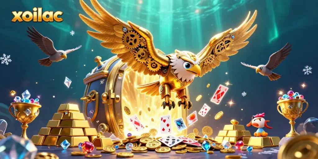 Xoilac platform showcases thrilling 3D casino adventure with gold treasures and playing cards