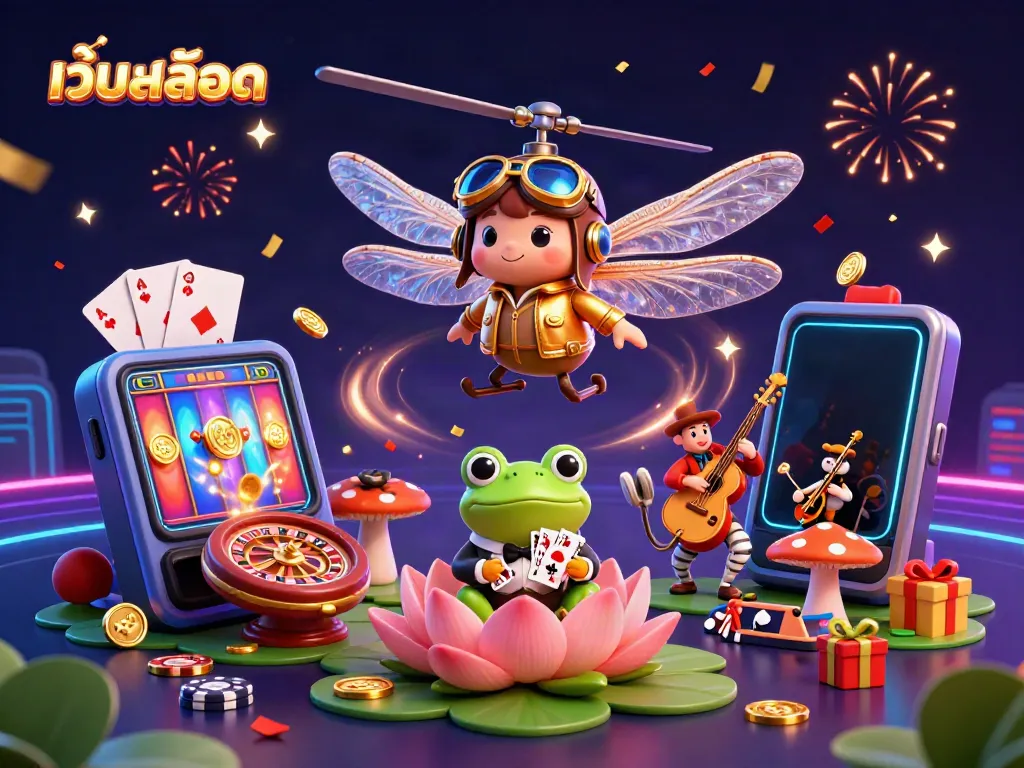 Experience thrilling เว็บสล็อต action with 3D characters, vibrant slot games, and engaging casino elements.