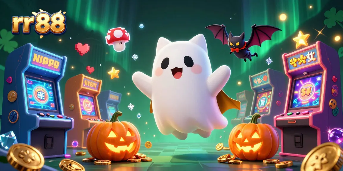 Engage with rr 88's thrilling casino adventures where playful ghost cats interact with vibrant games.