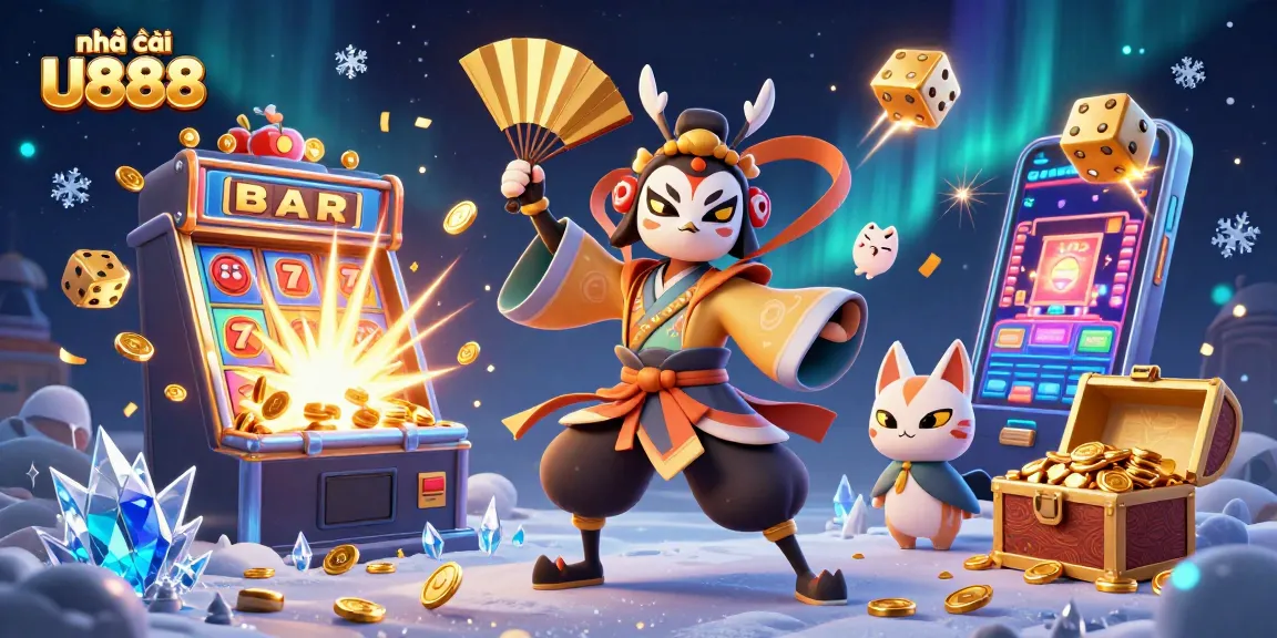 Experience the thrill of winning at nhà cái U888 with vibrant casino-themed 3D illustration.