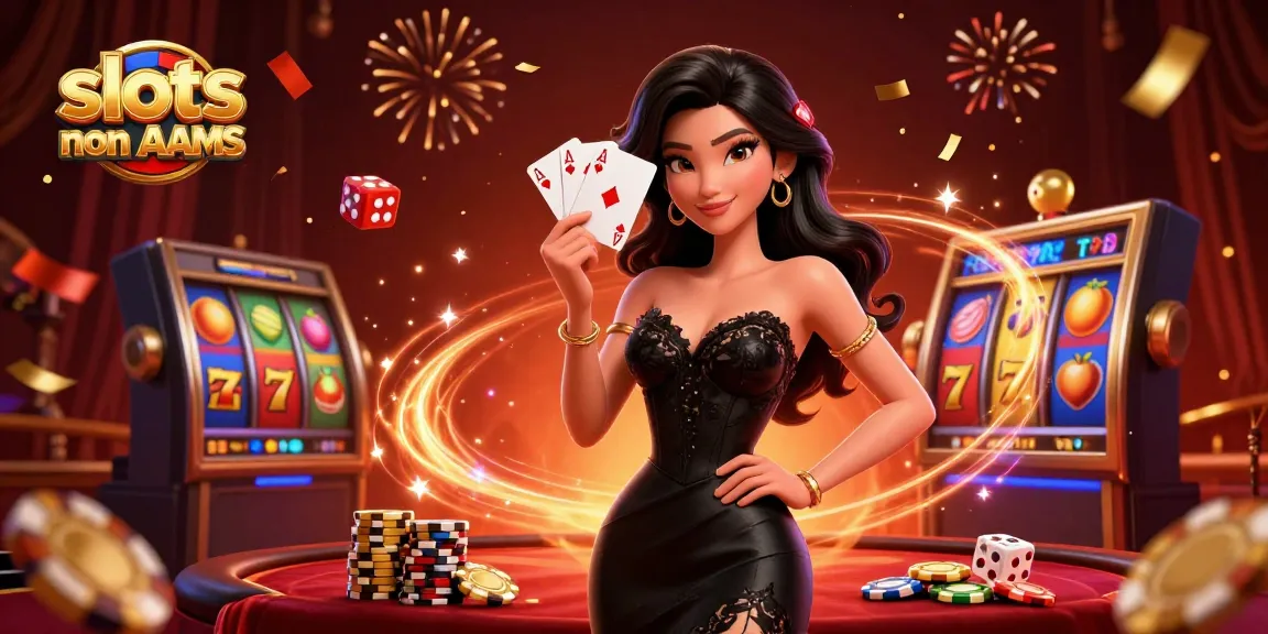Partecipa all'azione delle slot non AAMS con una mano di assi, una scena di casinò vibrante piena di eccitazione.