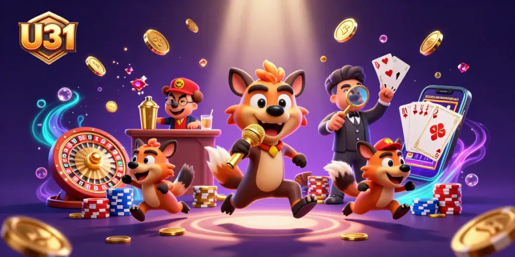 U31 captivates players with lively hyena characters in a dynamic comedy casino scene.