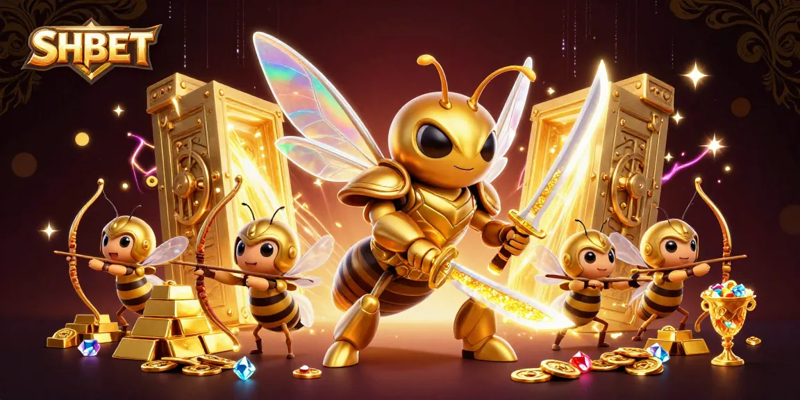 SHBET invites players to explore a vibrant 3D casino world filled with golden treasures and dynamic characters.