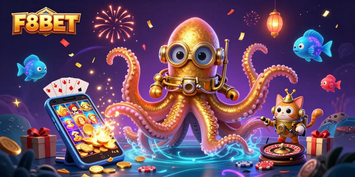 Experience thrilling gameplay with F8BET's captivating 3D casino adventure illustration.
