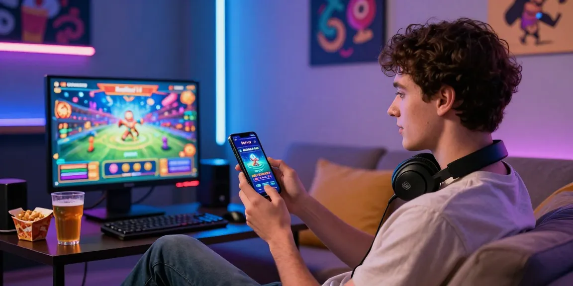 Player enjoying Rollex 11 mobile gaming app in vibrant environment.