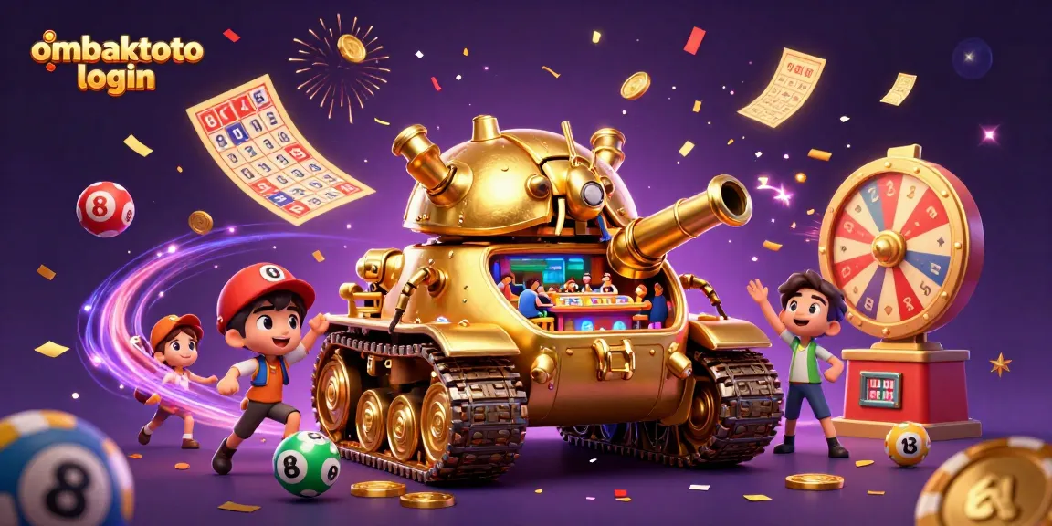 Engage with the ombaktoto login experience as colorful elements burst around a dazzling casino.
