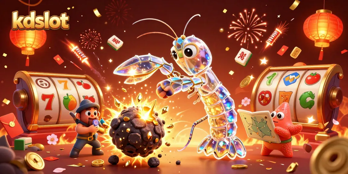 Spin and win with kdslot in a vibrant casino-themed 3D illustration bursting with excitement.