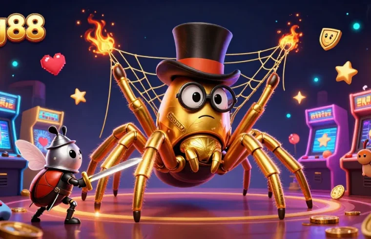 Engage with pg88’s thrilling gaming experiences through a vibrant 3D illustration of characters amidst a casino