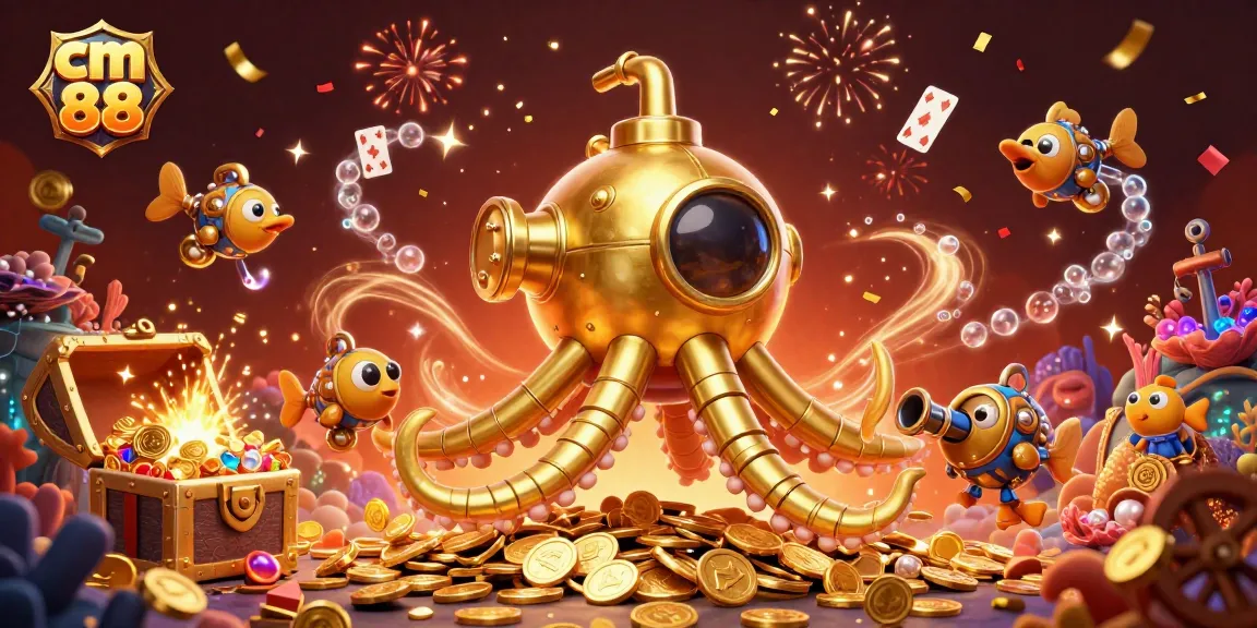 Experience thrilling gameplay at cm 88 with our dynamic animated casino scene featuring vibrant fish and riches.