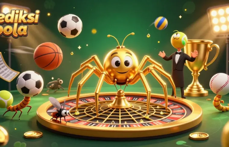 Bet with confidence using prediksi bola insights in this vibrant 3D casino illustration.
