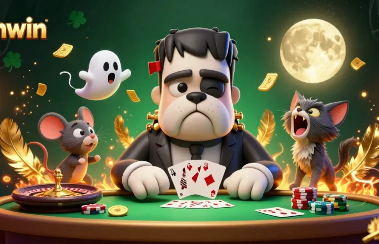 Experience the thrilling tables of Sunwin with a monster dealer, eerie ghost, and playful werewolf kitten.