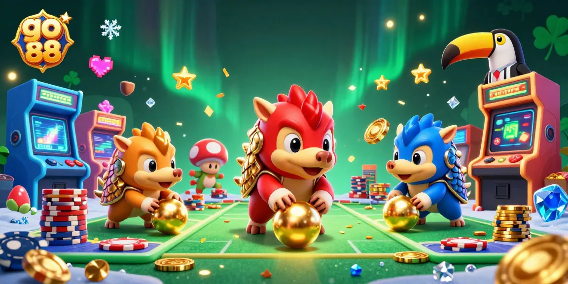 Join the thrilling go 88 casino adventure with animated pangolins rolling through poker chips!