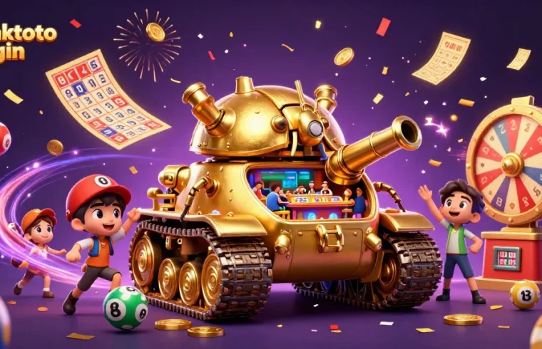 Engage with the ombaktoto login experience as colorful elements burst around a dazzling casino.