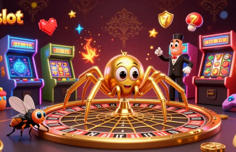 Spin the golden web and bet big with kdslot as colorful arcade elements enhance the casino thrill.